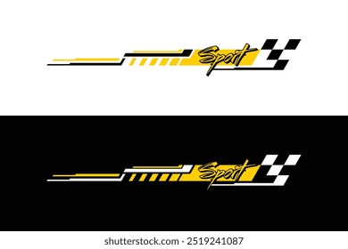 Sport racing stripes. Turbo power, speed and drift vinyl decal for car bike and truck Vector EPS 10