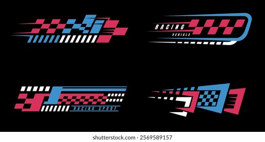 Sport racing stripes vector design. Vinyl decal element racing graphic design.