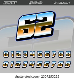 Sport racing text number effect design