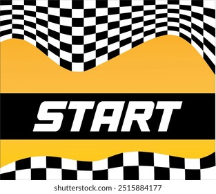 Sport Racing Track With Checkered Flag. Racing Track with Start or Finish line