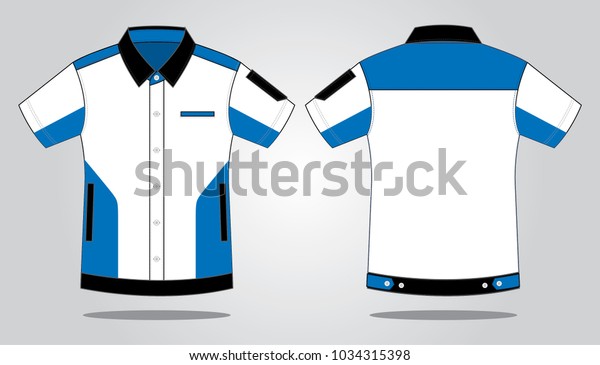 Sport Racing Uniforms Shirt Design
White/Blue/Black Colors.Front And Back
Views.