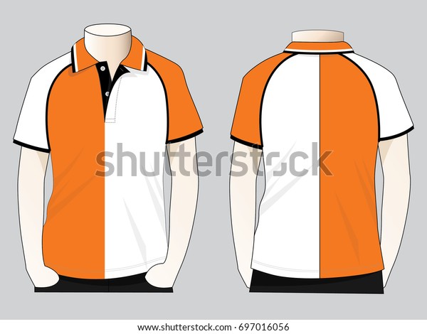 Sport Raglan Polo Shirt Design Half Stock Vector (Royalty Free) 697016056