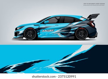 Sport rally racing car wrap livery design