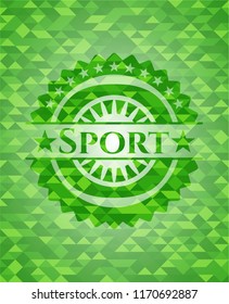 Sport realistic green mosaic emblem