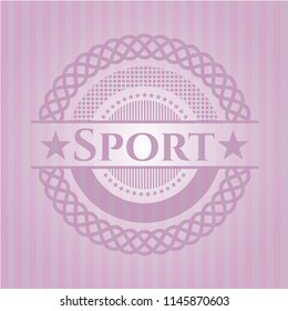 Sport realistic pink emblem