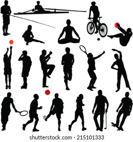 sport and recreation silhouettes - vector