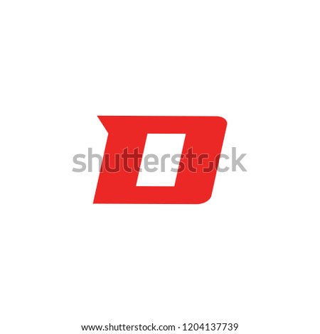 Sport red letter D, vector symbol. Font monogram. Simple logo template