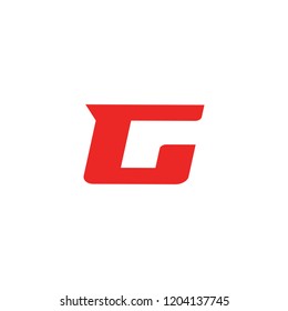 Sport red letter G, vector symbol. Font monogram. Simple logo template