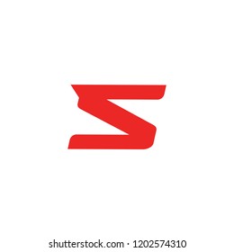 Sport red letter S, vector symbol. Font monogram. Simple logo template