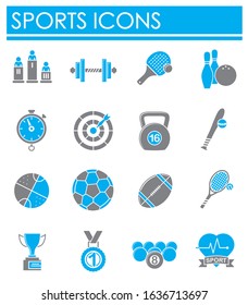 Sport related icons set on background for graphic and web design. Creative illustration concept symbol for web or mobile app.