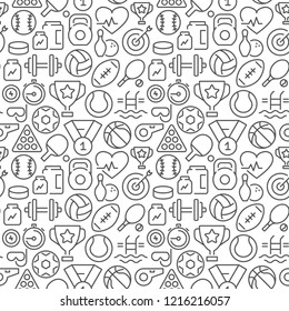 Sport related seamless pattern