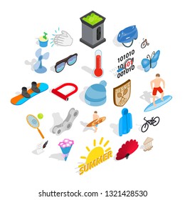 Sport for relaxation icons set. Isometric set of 25 sport for relaxation vector icons for web isolated on white background