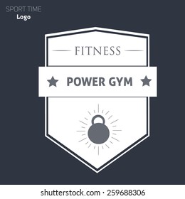 Sport retro logo, vector hand-drawn