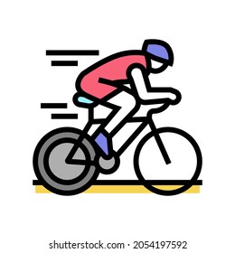 sport riding bike color icon vector. sport riding bike sign. isolated symbol illustration