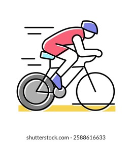 sport riding bike color icon vector. sport riding bike sign. isolated symbol illustration