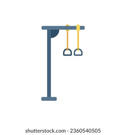 Sport rings icon flat vector. School gym. Children playground isolated