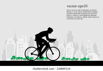 Sport road bike rider bicycle. Vector