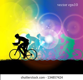 Sport road bike rider bicycle. Vector