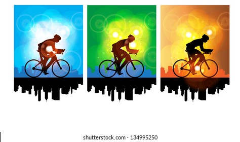 Sport road bike rider bicycle. Vector