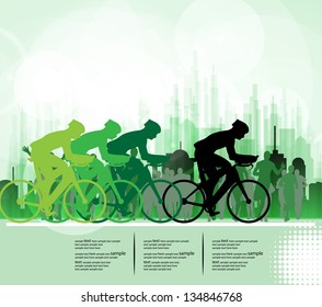 Sport road bike riders bicycle. Vector