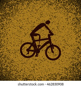 sport Road cycling icon button logo symbol concept high quality on brown background Rock background