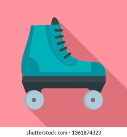 Sport roller skates icon. Flat illustration of sport roller skates vector icon for web design