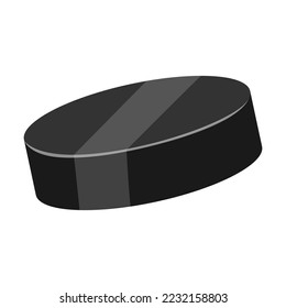 Sport rubber hockey puck, equipment cartoon vector. Sport, hockey concept. Vector illustration of recreation