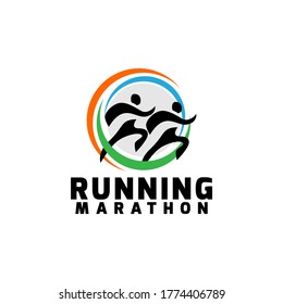 Sport Run Running Marathon Club Team Competition Logo Template Vector