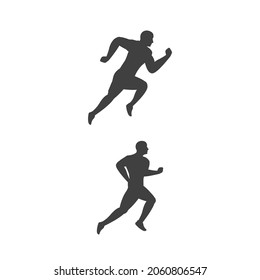 sport run silhouette vector icon illustration design