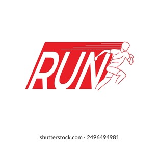 Sport runner icon logo design illustration