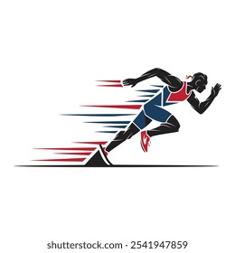 Sport runner icon logo vector illustration artwork