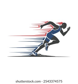 Sport runner icon logo vector illustration artwork