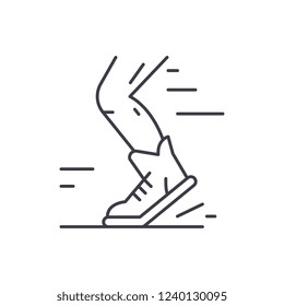 Sport running line icon concept. Sport running vector linear illustration, symbol, sign