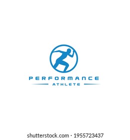 Design-Vektorgrafik des Sportlauflogos mit einem modernen Konzept für Unternehmen im Bereich der Häfen
