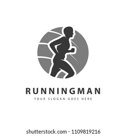 Sport running logo template. Perfectly used for any sport related businesses and sport event. Clean, energic, modern, and full spirit.