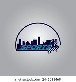 Sport running logo vector illustration on white background