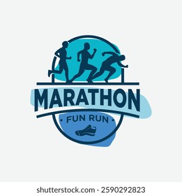 Sport Running Marathon Competition Logo Template Vector