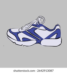 Sport Running Shoe Vector Illustration – Blue Athletic Footwear Design