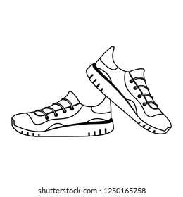 Sport running shoes black and white