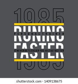 Sport running typography, tee shirt graphics, vectors - Vector