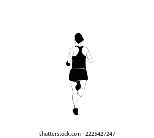 sport running woman design logo