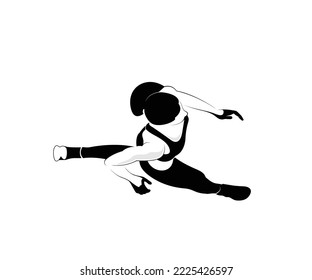 sport running woman logo design