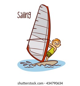 Sport. Sailing. Vector Illustration