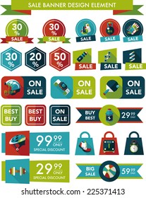 Sport sale banner design flat background set, eps10