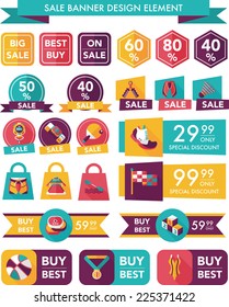 Sport sale banner design flat background set, eps10