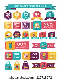 Sport sale banner design flat background set, eps10