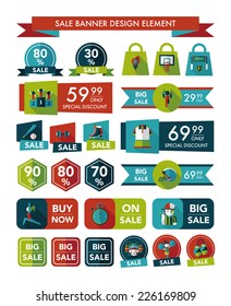 Sport sale banner design flat background set, eps10