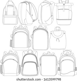 Sport School Backpack Design Template Set