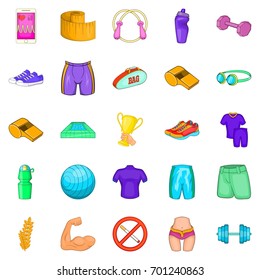 Sport school icons set. Cartoon set of 25 sport school vector icons for web isolated on white background