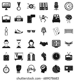 Sport score icons set. Simple style of 36 sport score vector icons for web isolated on white background